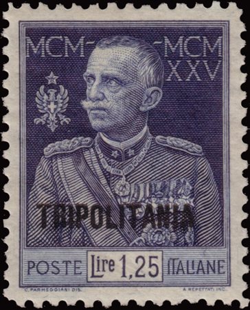 TRIPOLITANIA 1926
"Giubileo del Re". 1,25 lire azzurro D. 11

Provenienza
Colle