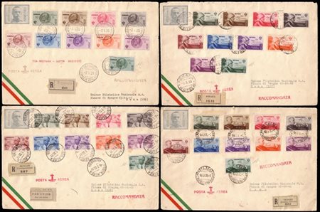 GIRI COLONIALI 1934/1935
Posta aerea "Roma-Mogadiscio". Serie completa di 10 va