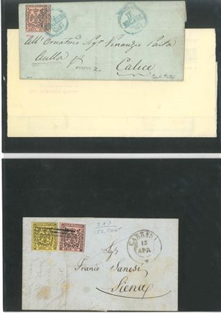 ANTICHI STATI: MODENA 1852/1857
Insieme di 3 lettere e un frontespizio. Un cert