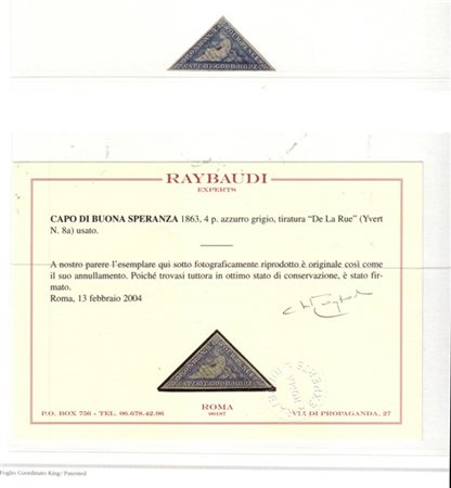 CAPO DI BUONA SPERANZA 1853/1880
Collezione del periodo formata da esemplari sc