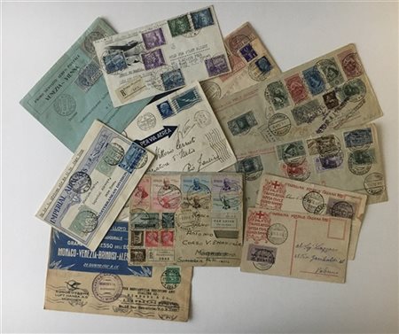 POSTA AEREA: ITALIA 1917/1939
Insieme formato da 14 lettere del periodo, tra cu