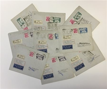 REPUBBLICA 1961
Insieme di 3 serie complete su busta con "Gronchi rosa" ricoper