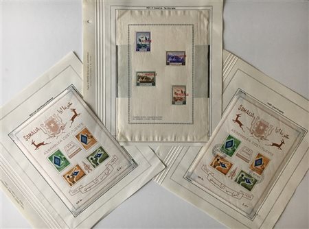 SOMALIA AFIS 1951/1959
Insieme formato dal foglietto n. 1 soprastampato "FACSIM