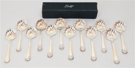 LOTTO DI DODICI CUCCHIAINI IN ARGENTO 925, BELLOTTO g 329 circa, punzone 925...