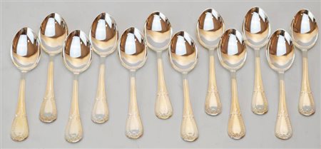 LOTTO DI DODICI CUCCHIAINI IN ARGENTO 800 g 107 circa, punzone 800 ottime...