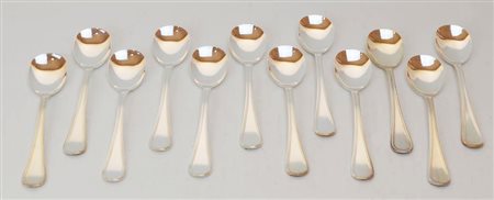 LOTTO DI DODICI CUCCHIAINI IN ARGENTO 800 g 201 circa, punzone 800 ottime...