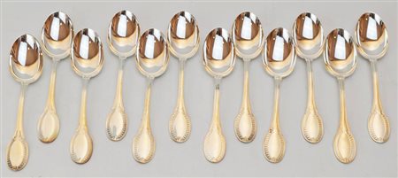 LOTTO DI DODICI CUCCHIAINI IN ARGENTO 800 g 220 circa, punzone 800 ottime...