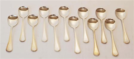 LOTTO DI DODICI CUCCHIAINI IN ARGENTO 800 g 243 circa, punzone 800 ottime...