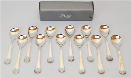 LOTTO DI DODICI CUCCHIAINI IN ARGENTO 925, BELLOTTO g 296 circa, punzone 925...