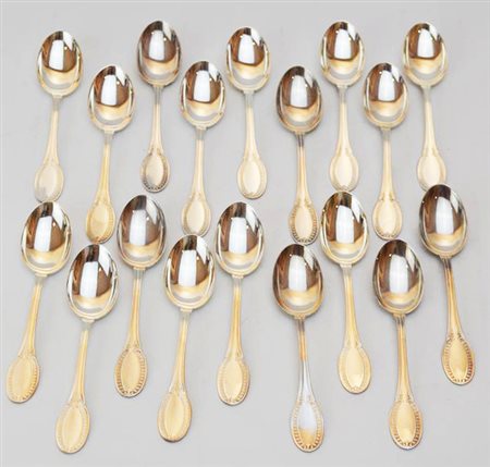 LOTTO DI DICIOTTO CUCCHIAINI IN ARGENTO 800 g 222 circa, punzone 800 ottime...