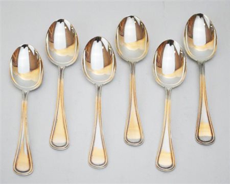 LOTTO DI SEI CUCCHIAINI IN ARGENTO 800 g 46 circa, punzone 800 ottime condizioni