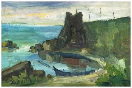 ALVARO DANTI Livorno 1911 – 1985 Senza titolo Olio su faesite 20 x 30. Firma...