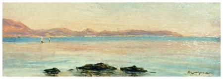 ALCESTE CAMPRIANI Terni 1848 - Lucca 1933 Senza titolo Olio su tavola 11,5 x...