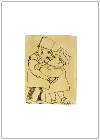 FRANZ BORGHESE Roma 1941 – 2005 Coppia T.m. su cartoncino 50 x 35. Firma e...