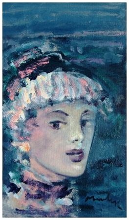 SALVATORE MARCHESE Catania 1947 Figura Olio su cartone telato 35 x 20. Firma...