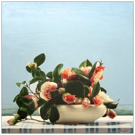 BENIAMINO CICCOTELLI Tollo negli Abruzzi 1937 Fiori e mare 2007 Olio su tela...