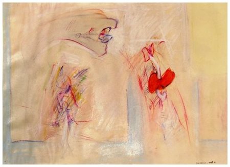 MINO CERETTI Milano 1930 Figurazione 1962 T.m. su carta 50 x 70. Titolo,...