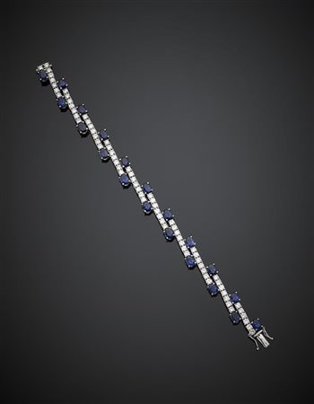 Bracciale in oro bianco con diamanti rotondi per complessivi ct. 6,30 circa e z