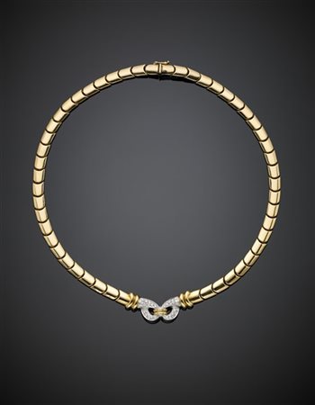 GIORGIO VISCONTI
Collier modulare in oro giallo con centrale a nodo in oro bian