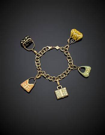 ROSATO
Bracciale "Bags" in oro giallo con charms a guisa di borsa rifinito in s