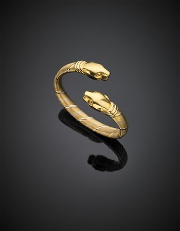 CARTIER
Bracciale "Panthère" semirigido alla schiava in oro giallo, bianco e ro