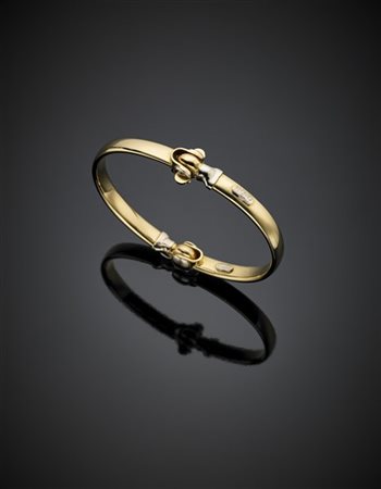 ARCANO DEP.
Bracciale rigido apribile, in oro bianco e giallo, g 24,65, diam. c