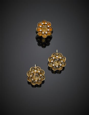 ILLARIO
Demi-parure composta da anello e orecchini in oro giallo, quarzi citrin