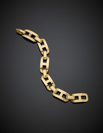 GOLD EYES
Bracciale a catena in oro giallo, g 23,65, lungh. cm 19,40 circa. Fir