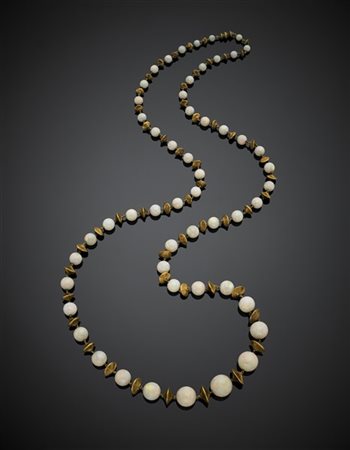 Collana lunga a scalare con boules di opale nobile da mm 5 a mm 14.5 circa rifi