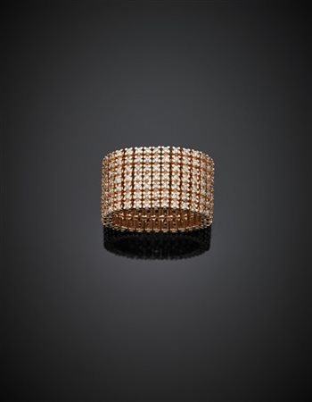 Anello eternity morbido in oro rosa e diamanti per complessivi ct. 2 circa, g 1