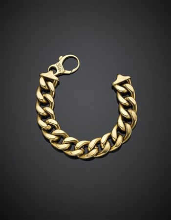SALP
Bracciale in oro giallo a maglia groumette, g 44,52, lungh. cm 21, largh.