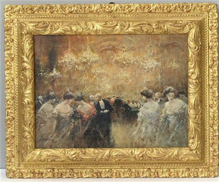 Copia da Pompeo Mariani "Casinò di Sanremo" olio su tavola (cm 30x43.5) Reca is