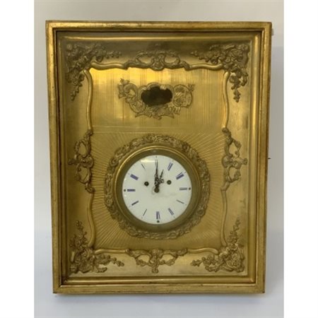 Pendola da parete con cornice rettangolare, movimento con suoneria delle ore su