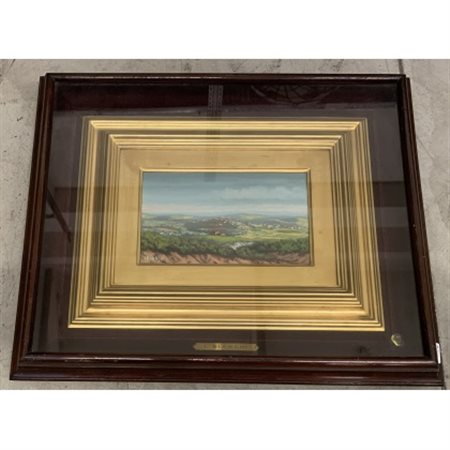 Ivano Bianchi "Paesaggio collinare" olio su cartone telato (cm 12x20) Firmato in