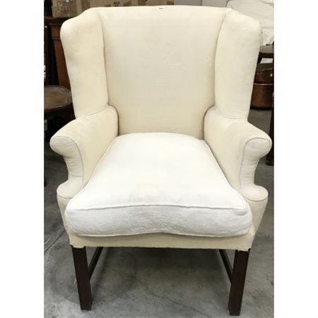 Bèrgere a orecchioni con cuscino asportabile rivestita in tessuto operato a mot