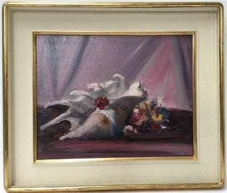 Scaini F. "Natura morta" olio su tela (cm 40x50) firmato in basso a destra, in c