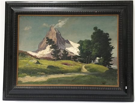 A. Beisone "Il Cervino" olio su tela (cm 50x70) firmato in basso a destra, in co