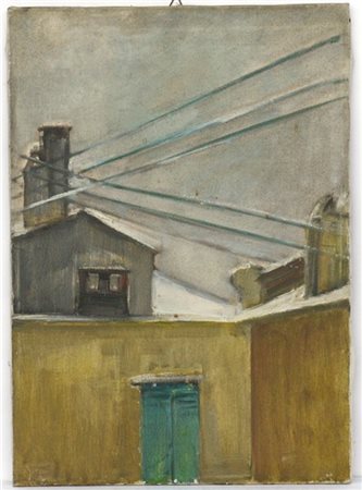 Leo Spaventa Filippi "I tetti" olio su tela (cm 70x50) firmato al retro (dife