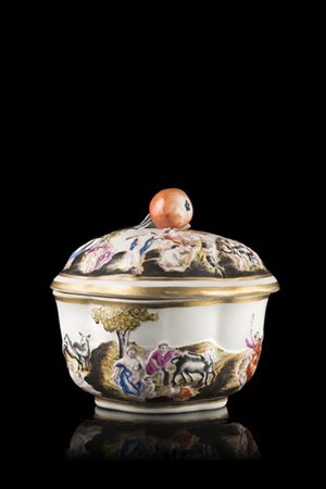 Manifattura di Ginori, Doccia, secolo XIX. Zuccheriera con coperchio in porcell