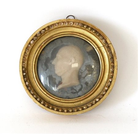 Monti Gaetano "Ritratto di Giovanni Battista Milesi" profilo in cera, firmato in