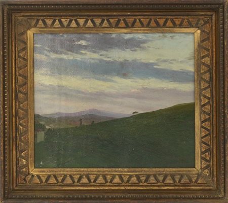 Lazzaro Pasini "Paesaggio collinare "26 luglio 1913
olio su cartoncino (cm 26x31