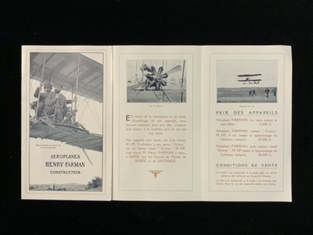 [AERONAUTICA] HENRY FARMAN Interessante depliant della fabbrica di aeroplani He