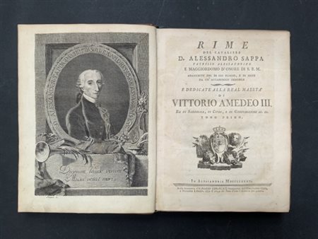 SAPPA de Milanesi Alessandro. Rime. Alessandria: Vimercati, 1787. 4to, ritratto