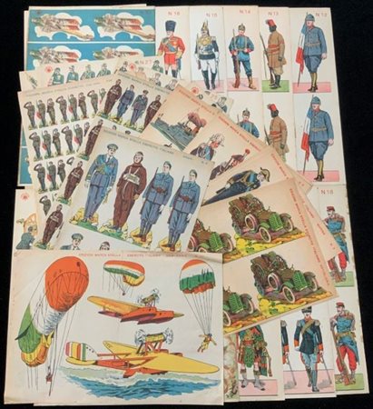 [SOLDATINI] Raccolta di foglietti a colori di figurine "Marca Stella" raffigura