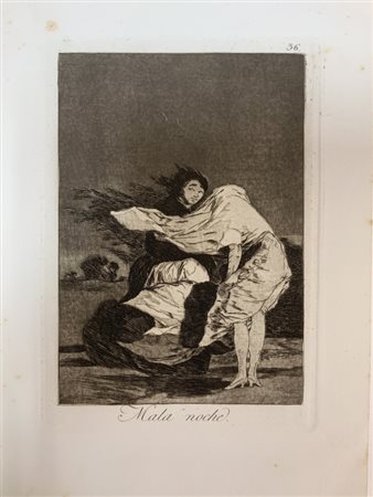 GOYA Y LUCIENTES, Francisco. Mala noche [1797-1799?]. Acquaforte e acquatinta (