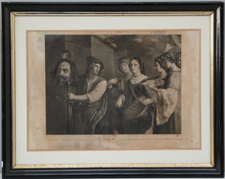 GUERCINO Francesco. "Giuditta e Oloferne" stampa incisa da Leonetti, 1804 (380