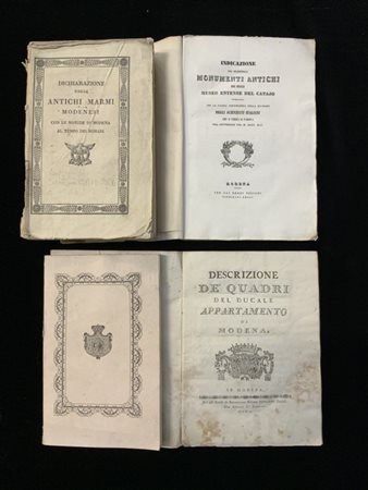 [MUSEOLOGIA - MODENA] lotto di 4 libri: CAVEDONI, Celestino. Indicazione dei pr
