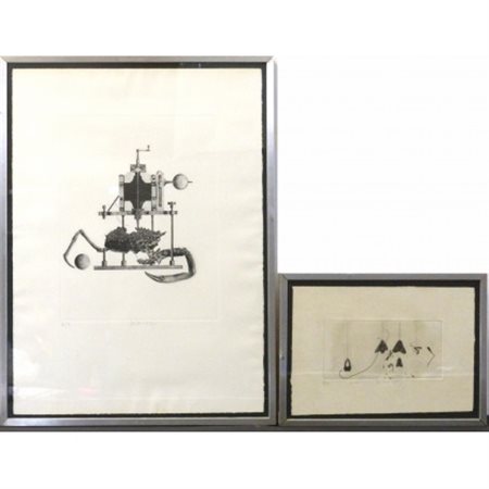 Vincenzo Gatti Lotto composto da due litografie raffiguranti "Insetti" e "Senza