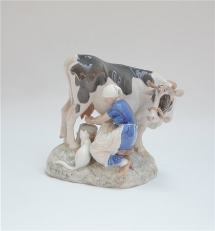 Manifattura danese Bing & Grondahl, scultura in porcellana raffigurante la mung