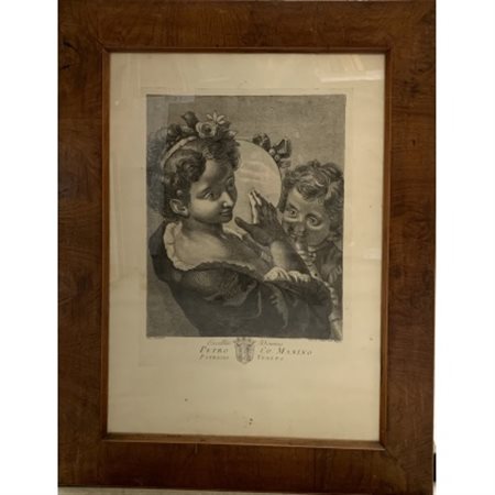 Lotto di due incisioni da Fontebasso e Piazzetta,misure diverse, in cornici (di